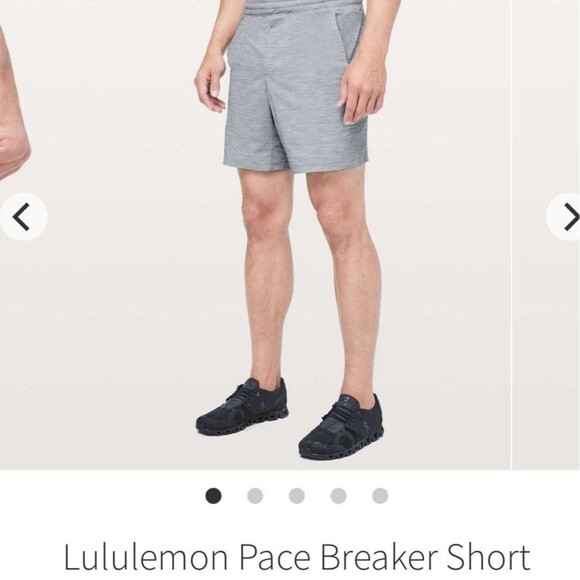 Lululemon Pace Breaker Linerless 7” Gray Mens Medium Athletic Gym Shorts M7AB0S - Picture 1 of 15